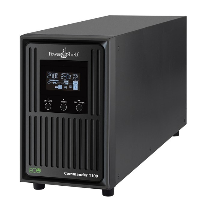 PowerShield Commander 1100Va/990W - 10Amp, Line Interactive Pure Sine Wave Tower Ups With Avr, 2 Aus Sockets, 10A, C13 X 3, 2-Year Warranty
