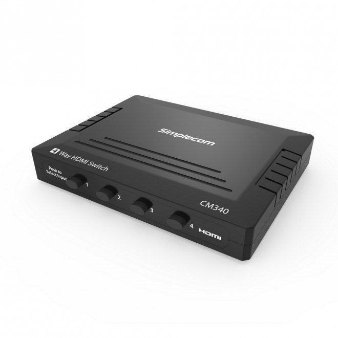 Simplecom (LS) Simplecom CM340 Mechanical 4 Way Hdmi Switch Box 4 Port 4K Uhd HDCP