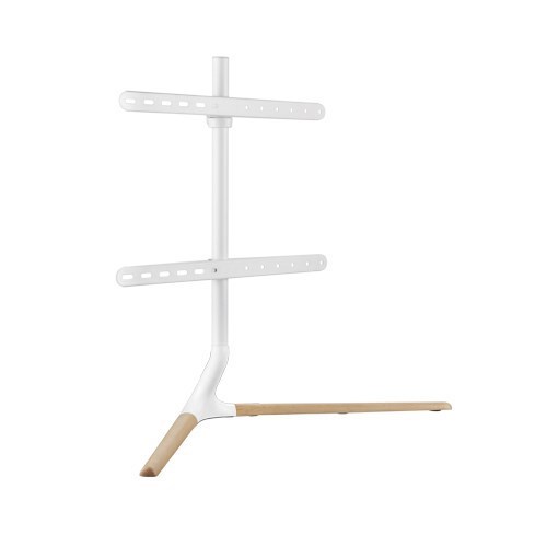 Brateck Modern Linear Tabletop TV Stand For 49'-70' TVs, Weight Capacity: 40KG -- Matte White & Beech 970X350X765MM (LS)