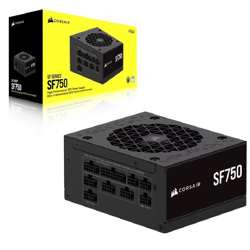 Corsair SF Series SF750 Fully Modular 80 Plus Platinum SFX Power Supply (Au) – 750W, 92MM FDB, 8×Sata, 2×Eps, 2×PCIe, Type 5, 100K HRS, Atx 3.1