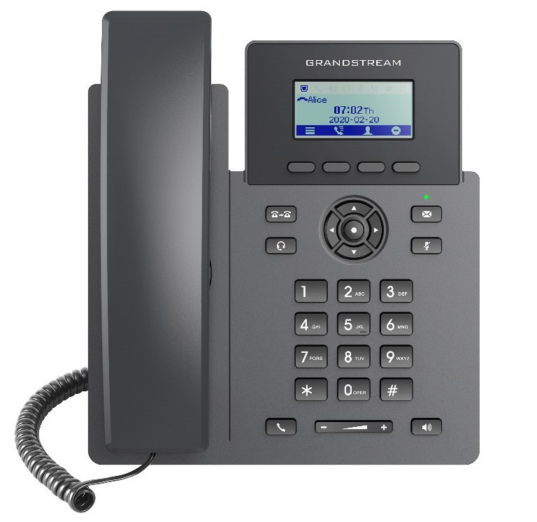 Grandstream GRP2601P Carrier Grade 2 Line Ip Phone, 2 Sip Accounts, 2.2' LCD, 132X48 Screen, HD Audio, Powerable Via Poe, 5 Way Conference, 1Yr W
