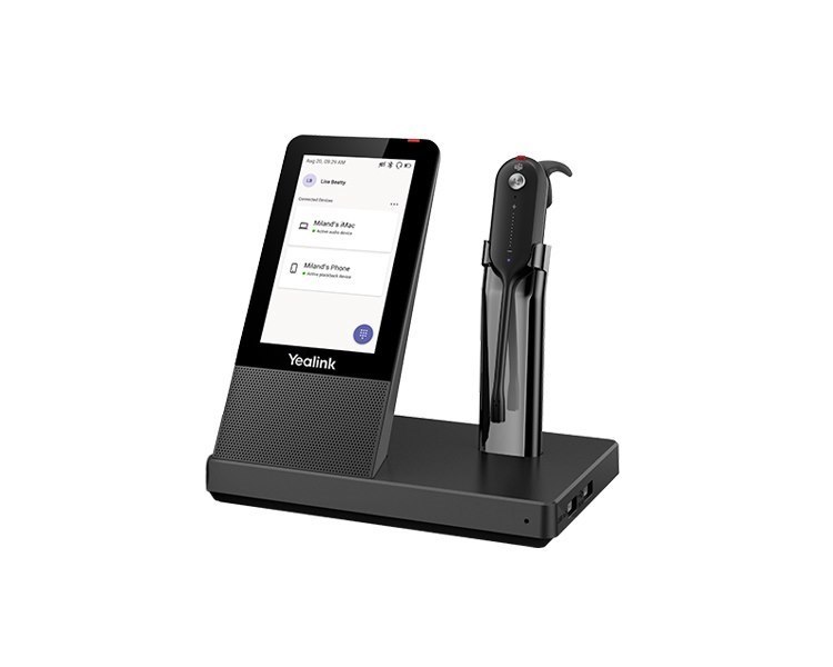 Yealink WH67 Teams Dect Wireless Convertible Headset, Uc Workstation, HD Voice,2-Mic Noise Cancellation,Teams Certified, Lightweight, 4 Wearing Styles