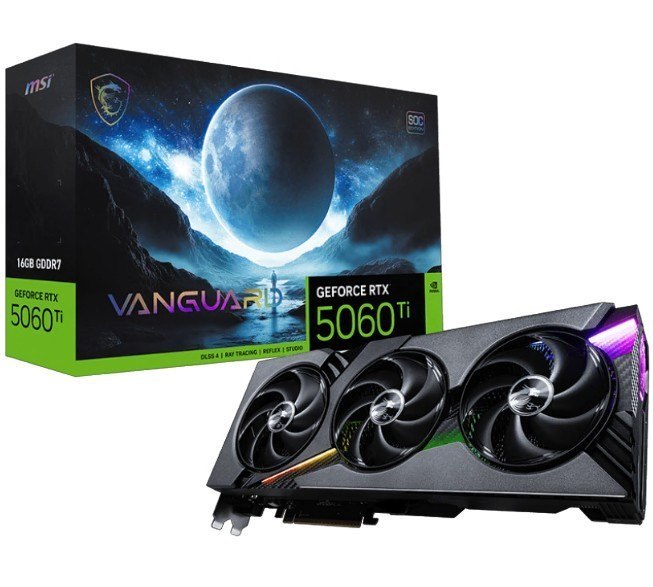 Msi nVidia GeForce RTX™ 5060 Ti 16G Vanguard Soc, Pci Express® Gen 5 X16, Boost: 2692 MHz, Cuda 4608 Units, 16GB GDDR7, Hdmi™ X 1