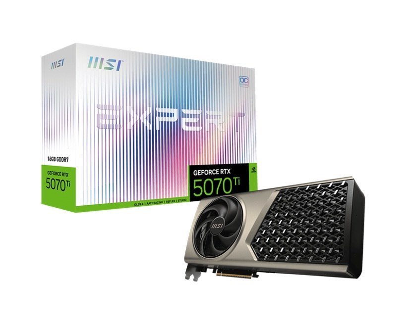 Msi nVidia GeForce RTX 5070 Ti 16G Expert Oc, Pci Express® Gen 5, Boost: 2482 MHz, Cuda 8960 Units, 16GB GDDR7, Hdmi™ X 1