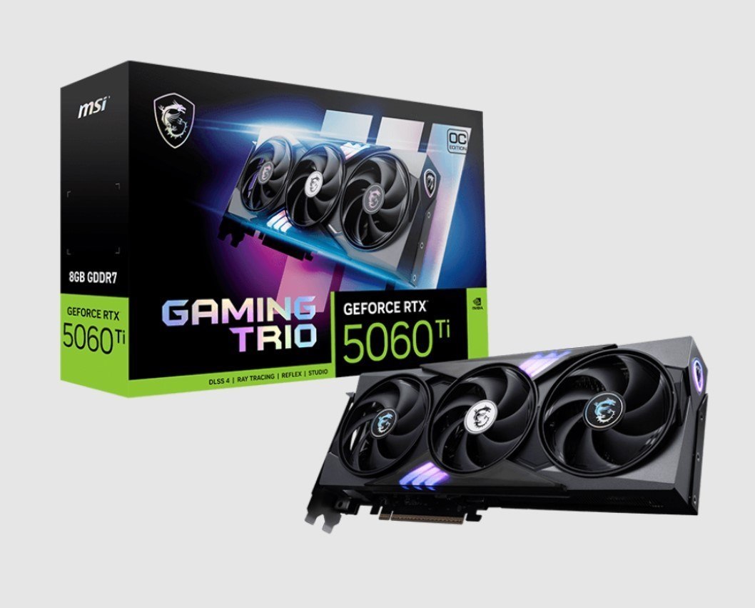 Msi nVidia GeForce RTX™ 5060 Ti 8G Gaming Trio Oc, Pci Express® Gen 5 X 16, Boost: 2647 MHz, Cuda 4608 Units, 8GB GDDR7, Hdmi™ X 1