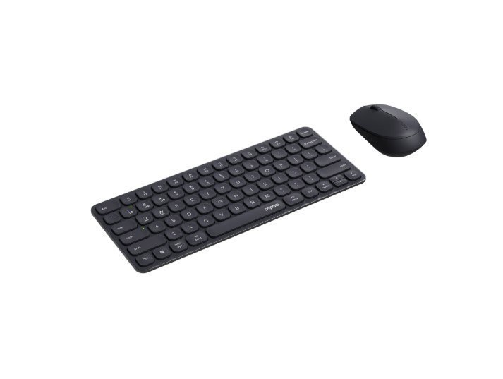 Rapoo X9010M Multi-Mode Aluminium Base, Wireless Ultra-Slim Combo Set, Up To 12 Months Battery, Bluetooth Or 2.4Ghz. Office Business Retail Grey