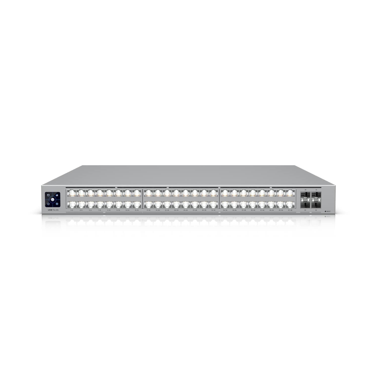 Ubiquiti Pro XG 48, Professional-Grade, 48-Port Layer 3 Etherlighting Switch, (32) 10 GbE, (16) 2.5 GbE, (4) 25G SFP28 Ports, DC Power Backup Ready