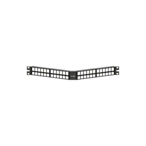 Leviton - 1Ru 48 Port Angled Quickport Panel Black