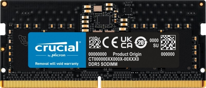 Crucial 8GB (1x8GB) DDR5 Sodimm 4800MHz C40 1.1V Notebook Laptop Memory