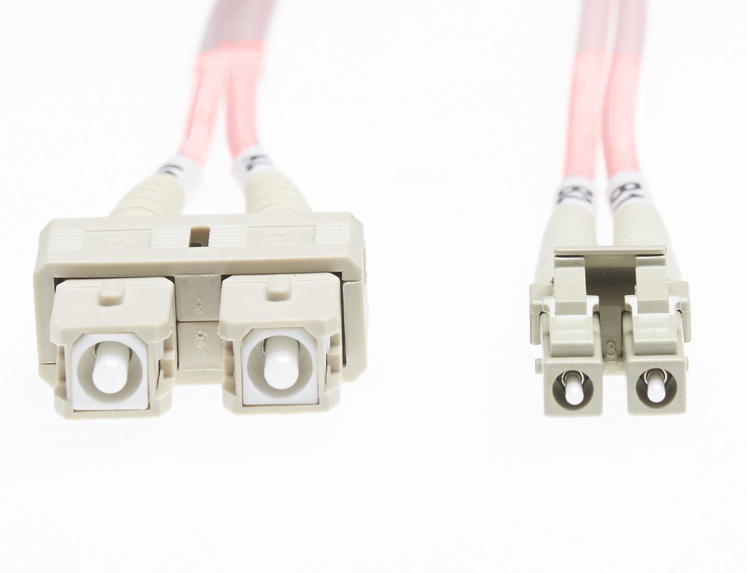 4Cabling 0.5M LC-SC Om1 Multimode Fibre Optic Cable: Salmon Pink