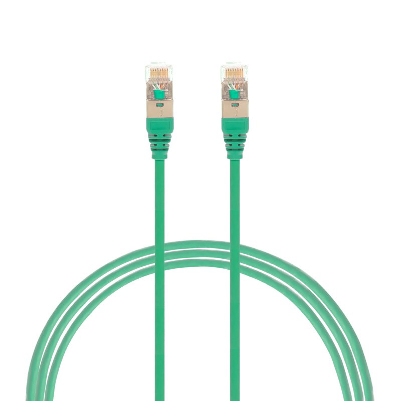 4Cabling 5M Cat 6A RJ45 S/FTP Thin LSZH 30 Awg Network Cable. Green