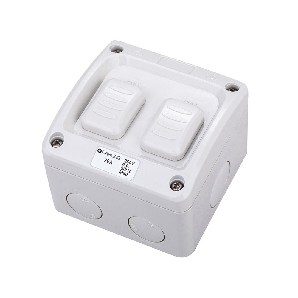 4Cabling 4C | Weatherproof Double Switch 1 Pole 2Way Ip66 250V 20A
