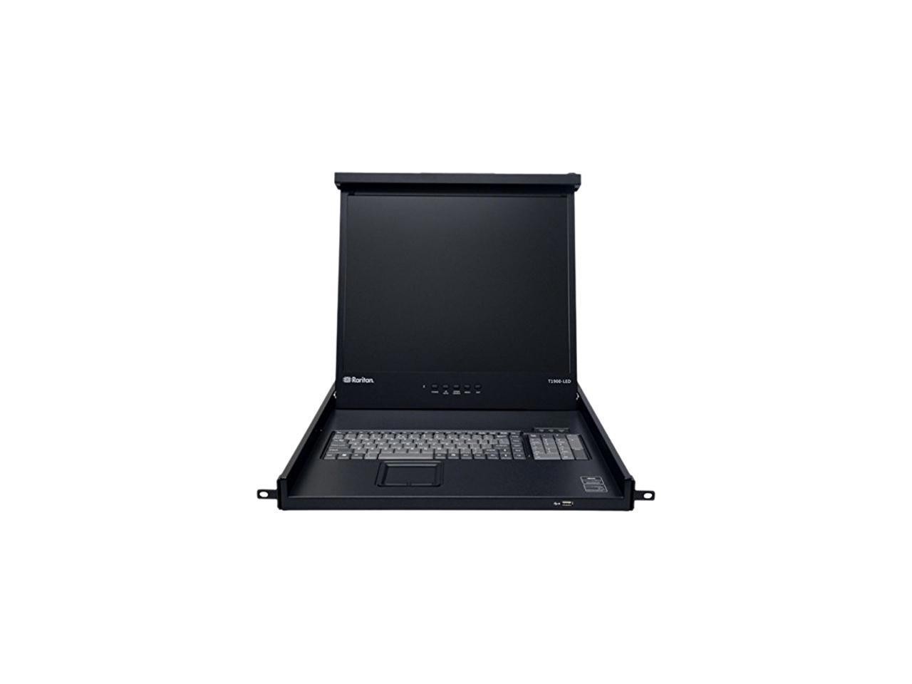 Raritan LCD Drawer T1900-Led - KVM Console - PS/2, Usb - 19" - Rack-Mountable - 1280 X 1024 @ 75 HZ - 250 CD/M� - 1000:1 - Dvi-D, Vga - Black - 1U