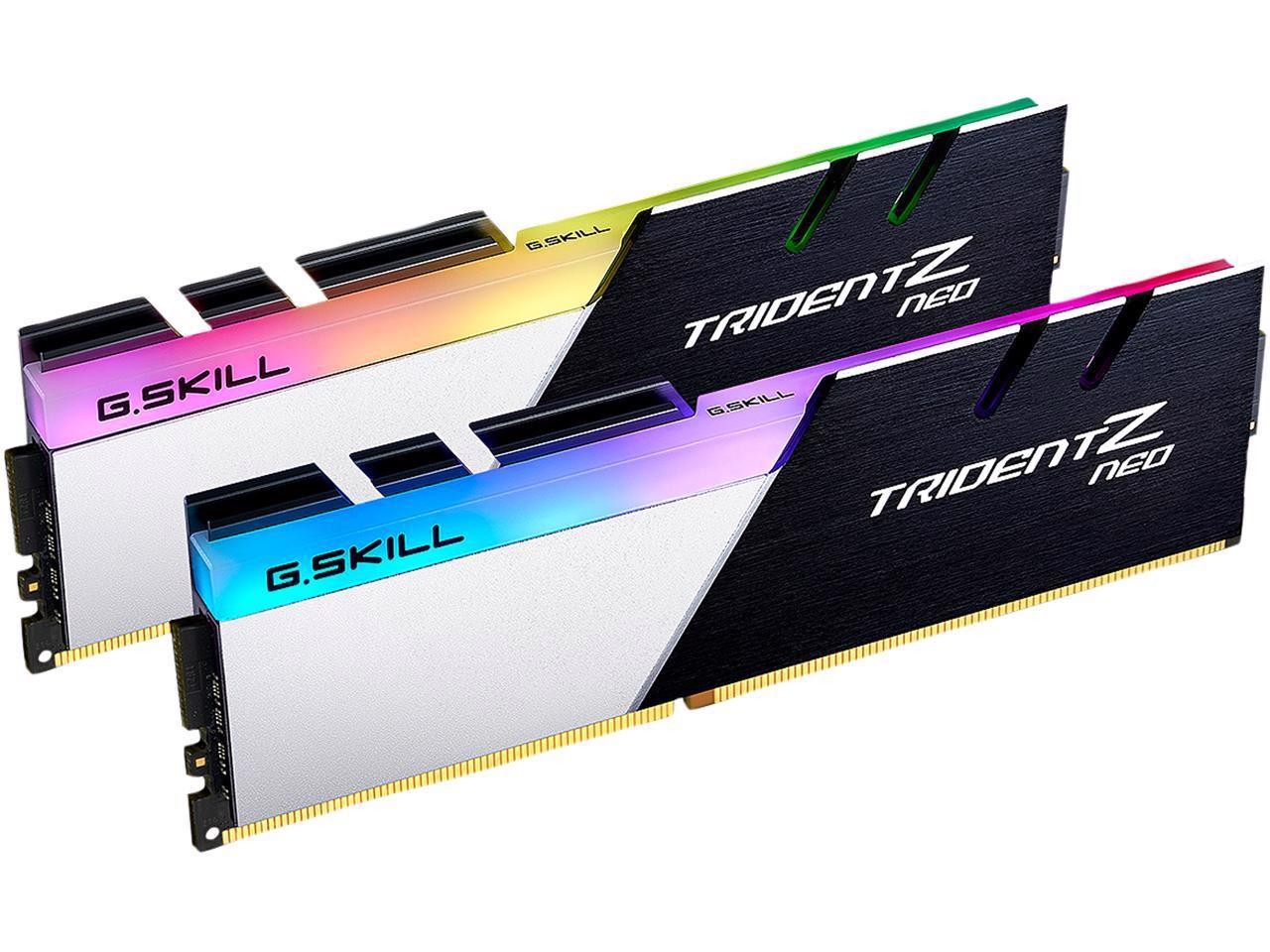 G.Skill Trident Z Neo Series 64GB (2 X 32GB) 288-Pin DDR4 Sdram DDR4 3200 (PC4 25600) Intel XMP 2.0 Desktop Memory Model F4-3200C16D-64GTZN