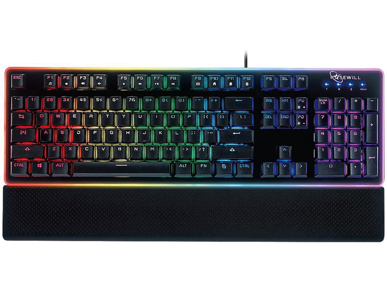 Rosewill Neon K51 - Hybrid Mechanical RGB Gaming Keyboard / Multicolor Backlit Keyboard (Black)