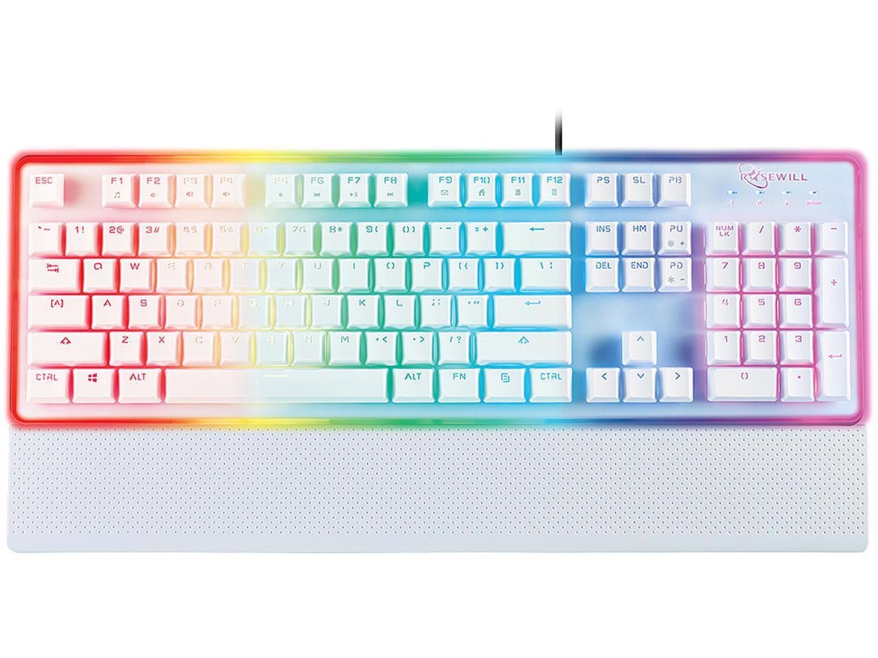 Rosewill Neon K51 - Hybrid Mechanical RGB Gaming Keyboard / Multicolor Backlit Keyboard (White)