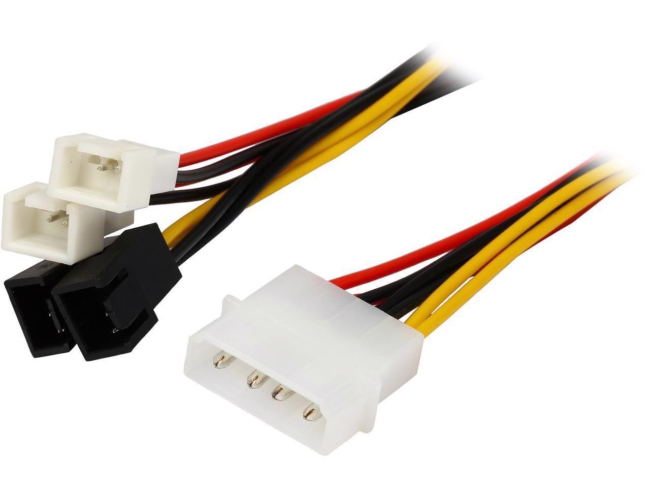 Rosewill LP44TX3-6 6.1 In. 4-Pin Molex LP4 To 3-Pin TX3 Multi-Fan Power Adapter Converter Cable
