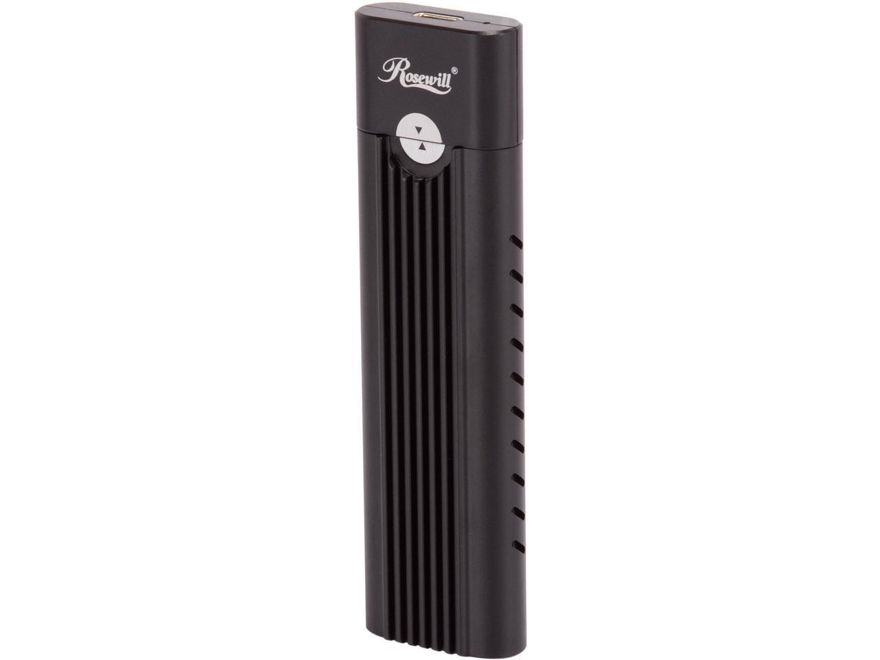 Rosewill Rhub-20001 Usb C To M.2 NVMe Tool-Free Enclosure Usb C And Thunderbolt 3 Compatible Up To Usb 3.1 Gen 2 Speeds (10Gbps). Adapter Includes Usb-C And Usb 3.0 Cables (Supports M.2 NVMe SSDs 2230