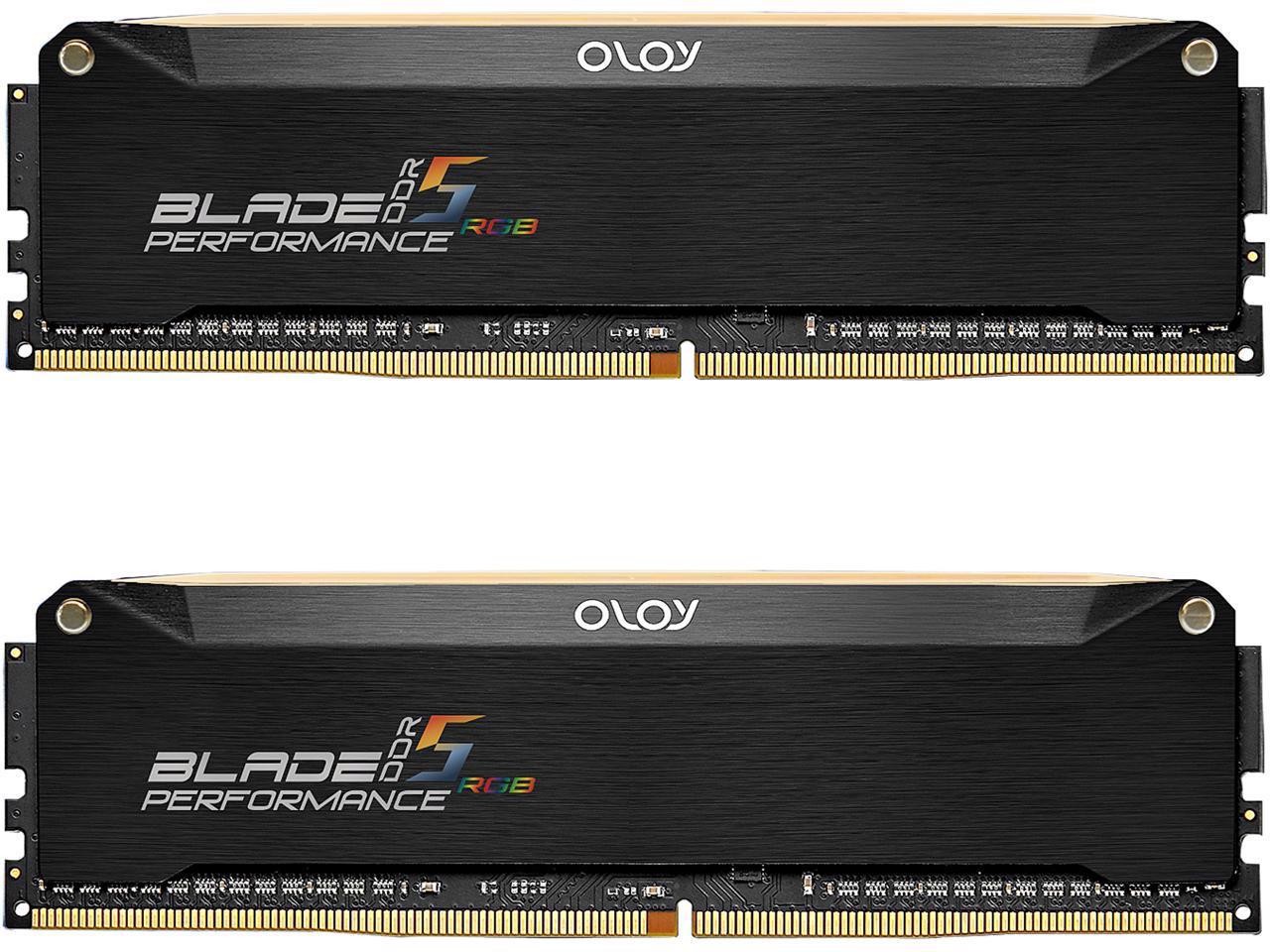 OLOy Blade RGB 32GB (2 X 16GB) 288-Pin DDR5 Sdram DDR5 5200 (PC5 41600) Intel XMP 3.0 Desktop Memory Model Nd5u1652361brkde