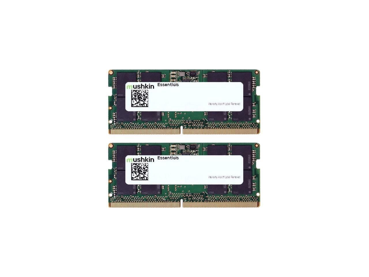 Mushkin Enhanced Essentials 32GB (2 X 16GB) 262-Pin DDR5 So-Dimm DDR5 4800 (PC4 38400) Laptop Memory Model Mes5s480fd16gx2