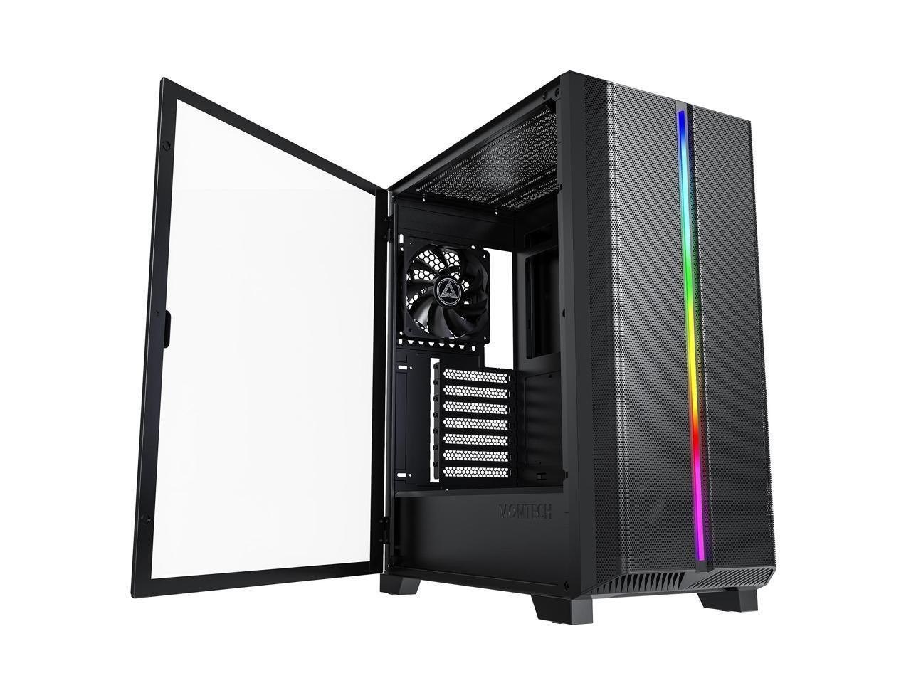 Montech SKY One Lite Atx Gaming Computer Case With 3 High Airflow Fans