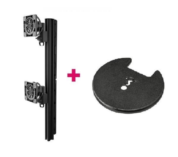 Atdec Awms-2-Ltht75 Heavy Duty Dual Mount + 750MM Post / 18KG (40LB) Flat Screens, 12KG (26.5LB) Curved Screens + Grommet Clamp Desk Fixing, Black