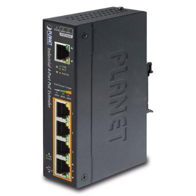 Planet Industrial Ultra 1 Port Gigabit PoE Extender With 4 Port 802.3Bt/At