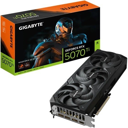 Gigabyte GeForce RTX 5070 Ti Windforce Oc SFF 16GB; GDDR7 256Bit Memory Interface; Windforce Cooling System; Core Clock 2497 MHz