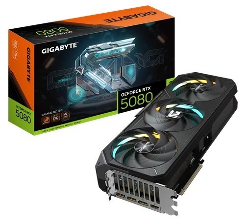 Gigabyte GeForce RTX 5080 Gaming Oc 16GB; GDDR7 256Bit Memory Interface; Windforce Cooling System; Core Clock 2730 MHz