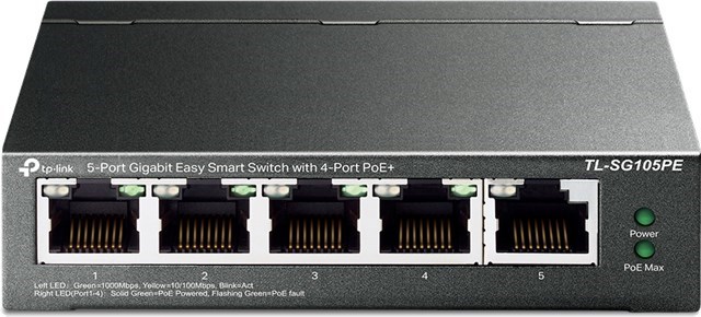 TP-Link 5-Port Gigabit Easy Smart Switch with 4-Port PoE+