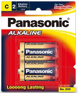 Panasonic LR14T/2B Alkaline Batteries C 2 Pack LR14 1.5V