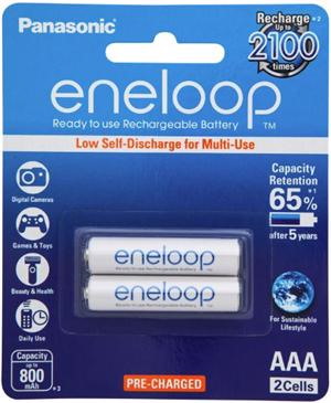 Panasonic Bk-4Mcce/2Ba Eneloop Rechargeable Aaa 2PK Retail Pack