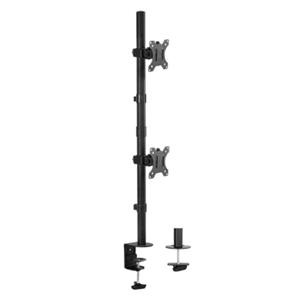 Brateck Lumi LDT12-C02V 13"-32" Dual Vertical Monitor Mount. Rotate Tilt And Swivel. Supports Vesa 75X75 & 100X100. Max Load: 16Kgs (8Kgs Per) Height Adjustable Cable Management Clamp Or Grommet