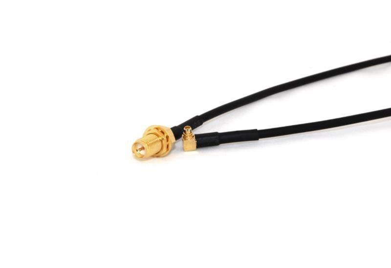 Go Wireless Rp-Sma Female Bulkhead To MMCX Male Right Angle Coax Pigtail