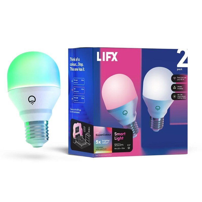 Lifx 2 Pack SuperColour 950 Lumens E27 Smart Light