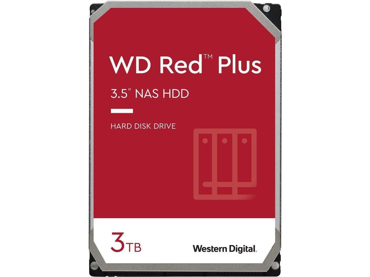 WD Red Plus WD30EFPX 3 TB Hard Drive - 3.5" Internal - SATA (SATA/600) - Conventional Magnetic Recording (CMR) Method