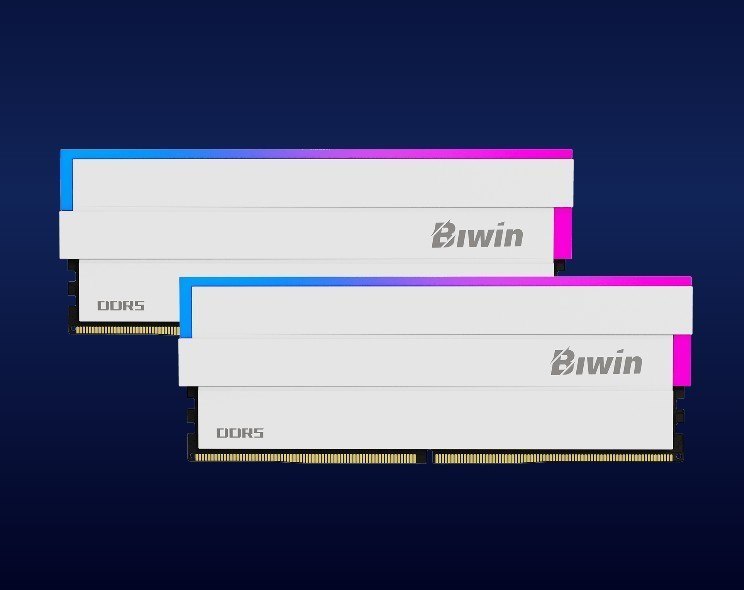 Biwin DDR5 Memory DW100 DDR5 RGB Memory 6000MHZ 32GB (16GB*2) CL30-38-38-76 1.35V White B5dw100326030er2g-Cw001