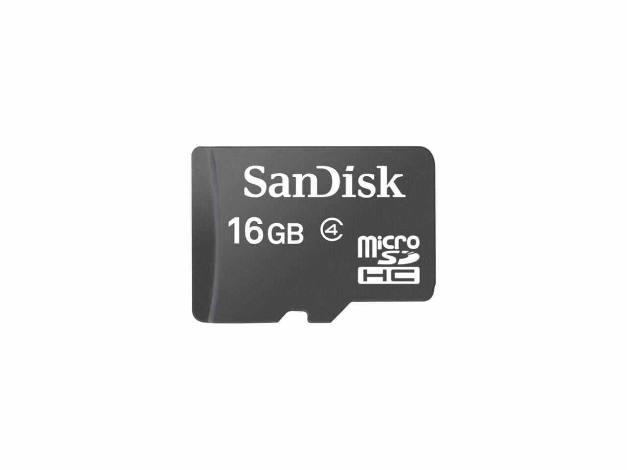 SanDisk 16GB MicroSDHC Card W Adapter