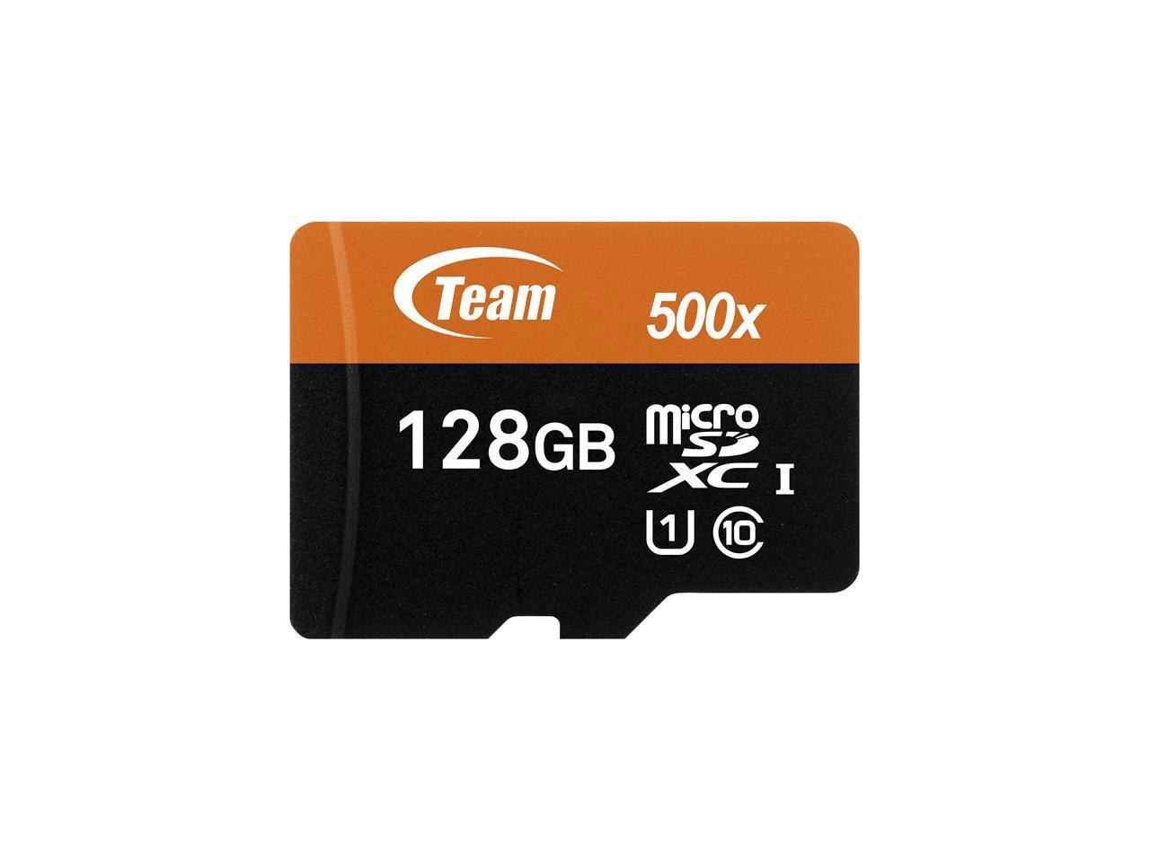 Team 128GB microSDXC Uhs-I/U1 Class 10 Memory Card With Adapter