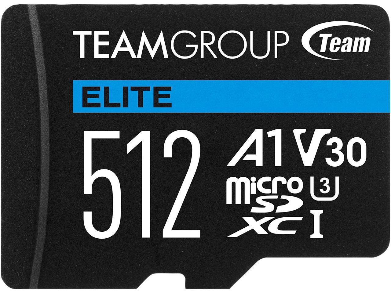 Team Group 512GB Micro SDXC Elite A1 Card Speed Up To 90MB/s (Teausdx512giv30a103)