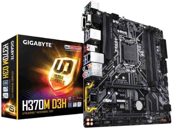 Gigabyte H370M D3H MB, 1151, 4xDDR4, 6xSATA, 2xM.2, Usb3.1, Uatx, 3YR