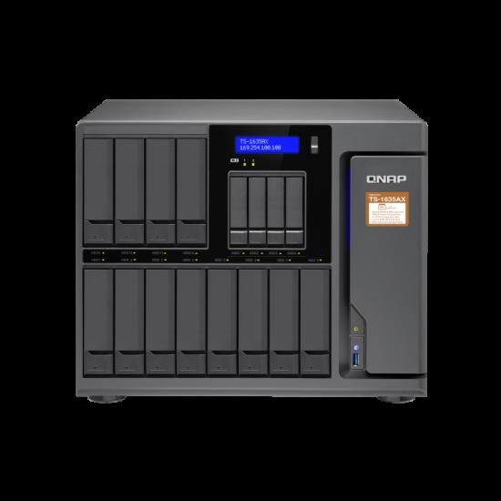 Qnap Ts-1635Ax-8G,12+4 Bay Nas (No DISK),CORTEX-A72,8GB,USB,GbE(2),10GbE SFP+(2),TWR,2YR