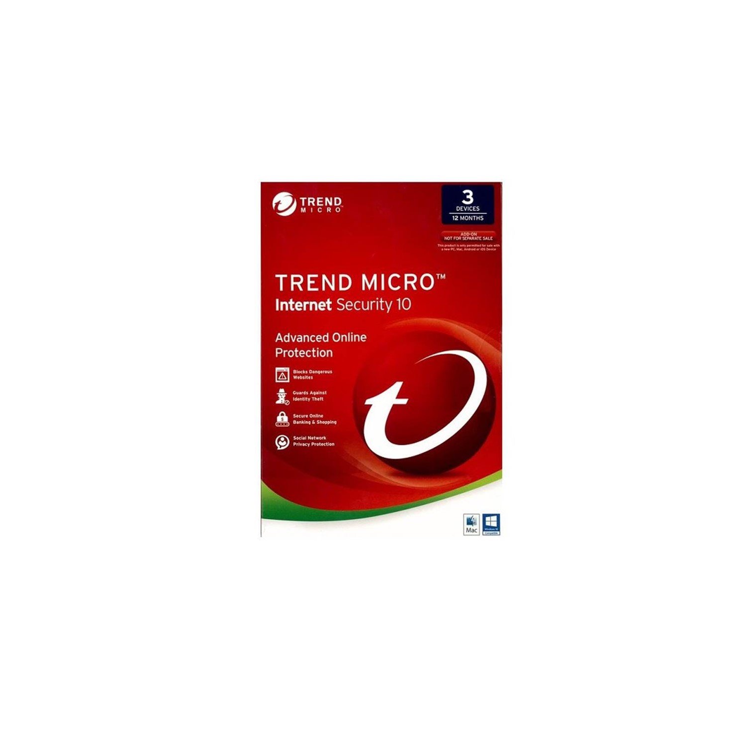 Trend Micro Internet Security 2017 (1-3 Devices) 12MTH Add-On