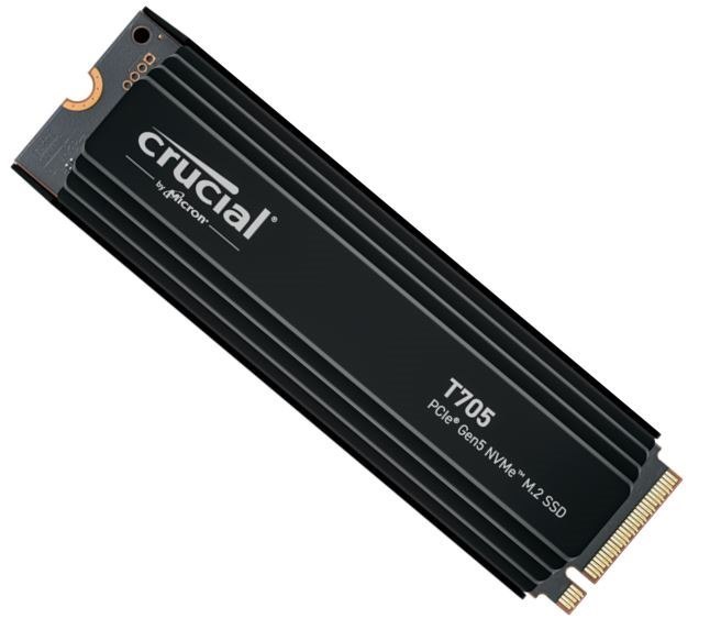 Crucial T705 2TB Gen5 NVMe SSD Heatsink - 14500/12700 MB/s R/W 1200TBW 1.5M IOPs 1.5M HRS MTTF With DirectStorage For Intel 14TH Gen & Amd Ryzen 7000