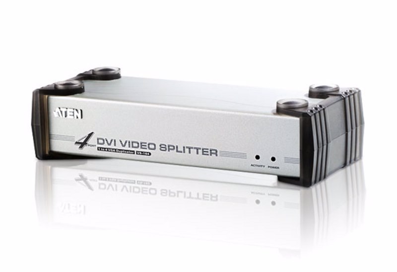Aten Video Splitter 4 Port Dvi Video Splitter W/ Audio, 1920x1200@60Hz, Cascadable To 3 Levels (Up To 64 Outputs)