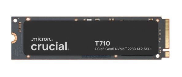 Crucial T710 1TB PCIe Gen5 NVMe 2280 SSD - 14900/13700 MB/s R/W 600TBW 1500K IOPs 1.5M HRS MTTF With DirectStorage For Intel 13TH Gen & Amd Ryzen 7000