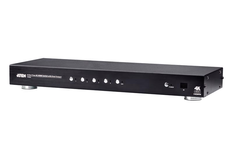 Aten 4 Port Dual Output True 4K Hdmi Switch, Select Input Ports Via RS232 Control, HDCP 2.2 Compliant, Ir Extension