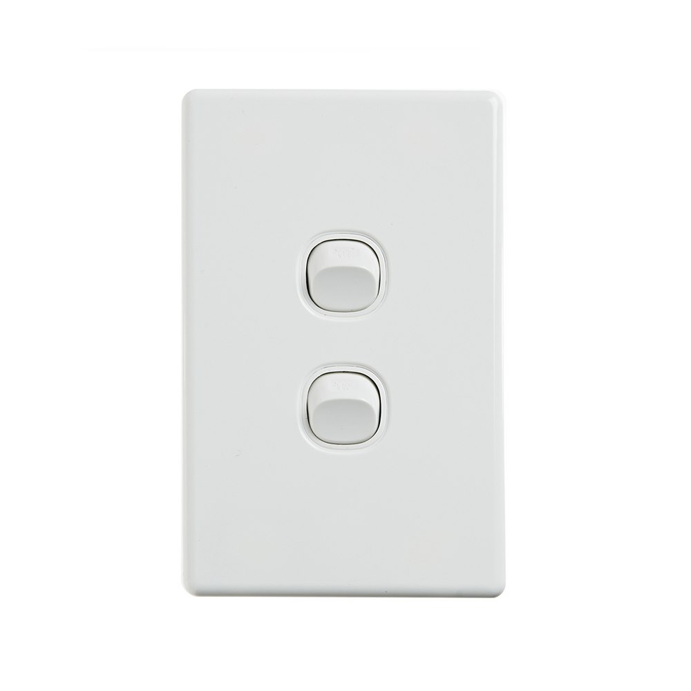 4Cabling 4C | Elegant Wall Switch 2 Gang 250V 16A - Vertical
