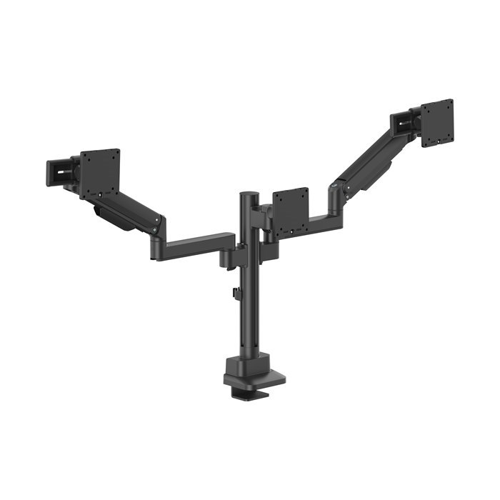 Brateck Modular Mechanical Spring Triple Monitor Arm With Sliders 17'-27' Monitor Weight Capacity (Per Flat Screen):11Kg, Vesa: 75x75,100x100(Black)
