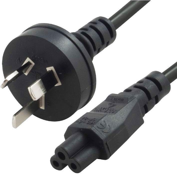 8Ware Au Power Lead Cord Cable 2M - 3-Pin To Cloverleaf Plug Ice 320-C5 Mickey Type Black 240V 7.5A 3 Core For Notebook/Laptop Ac Adapter ~Upat-Iecm-1